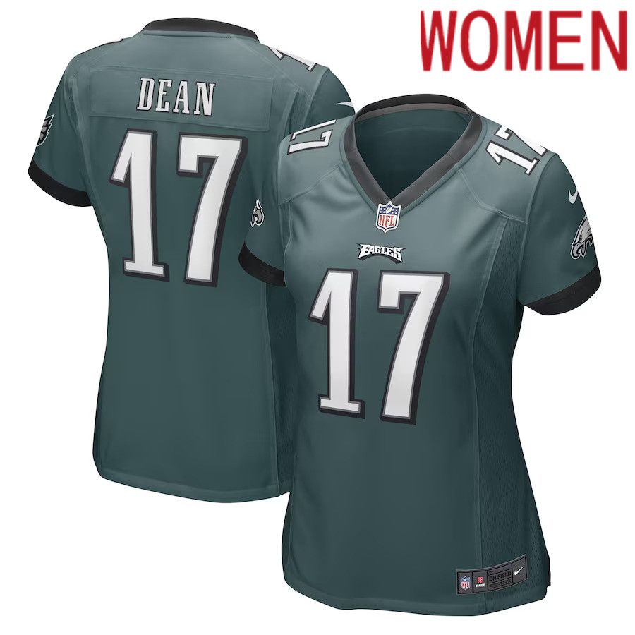 Women Philadelphia Eagles 17 Nakobe Dean Nike Midnight Green Game Player NFL Jersey